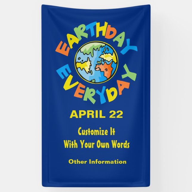 Custom Earth Day Banner April 22 Environment Eco (Vertical)