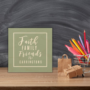 Custom Earth Tone Sage Faith Family Friends Wood Wall Art