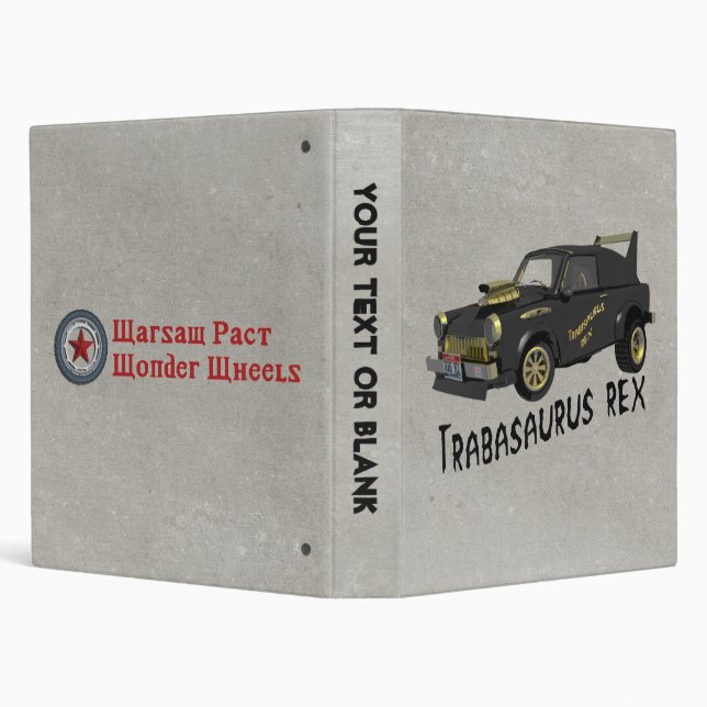 Custom East German Trabant Car 3 Ring Binder (Background)