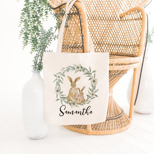 Custom Easter Bunny Egg Hunt Happy Easter  Tote Bag