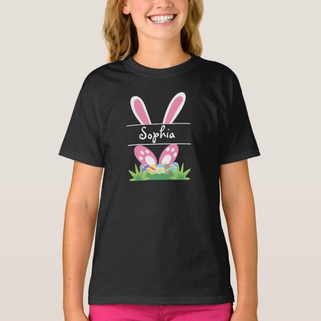 Custom Easter Bunny Personalized Easter Bunny T-Shirt (Front)