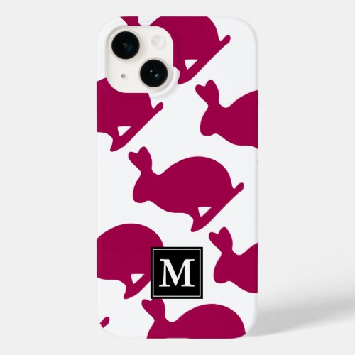 Custom Easter Bunny Rabbit Silhouette Monogram iPC Case_Mate iPhone 14 Case