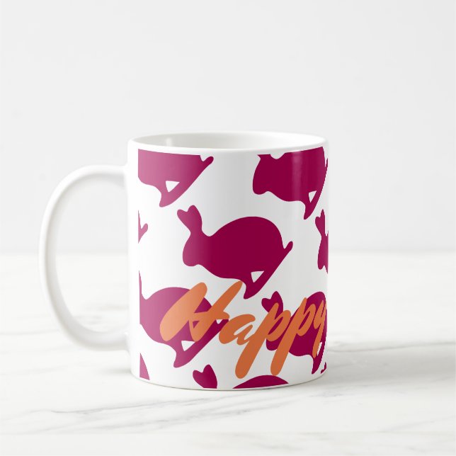 Custom Easter Bunny Rabbit Silhouette mug (Left)
