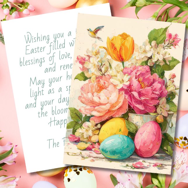 Custom Easter Card with Flowers and Easter Eggs (Creator Uploaded)