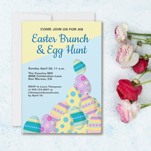 Custom Easter Egg hunt colorful spring Invitation