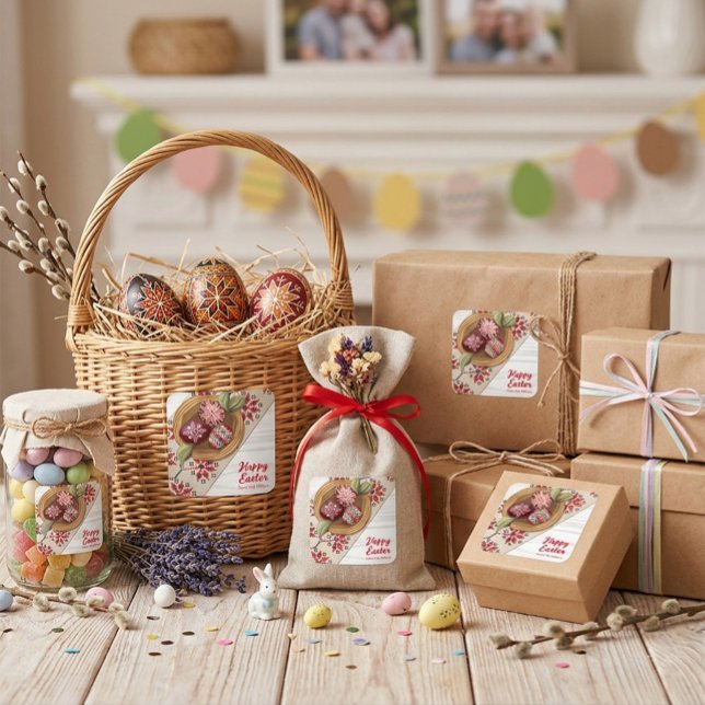 Custom Easter Egg Sticker with Family Name (Creator Uploaded)