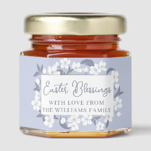 Custom Easter Party Purple Floral Honey Jar Favors
