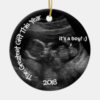 Custom EASY Ultrasound Template Ceramic Ornament