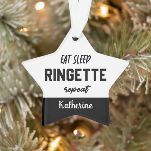 Custom Eat Sleep Ringette Repeat Ringette Player Ornament
