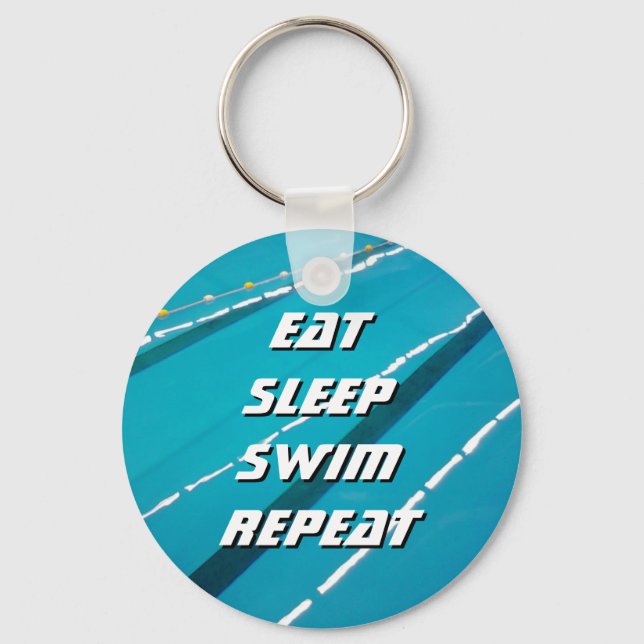 Custom eat sleep swim repeat swimming keychain (Front)