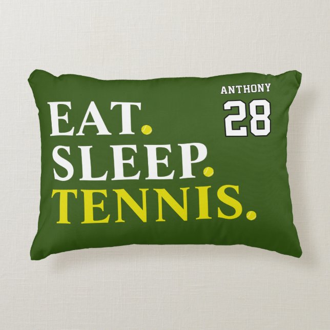 Custom Eat Sleep Tennis Accent Pillow (Front)