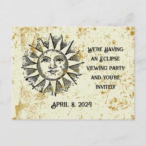 CUSTOM ECLIPSE VIEWING PARTY INVITATION POSTCARD
