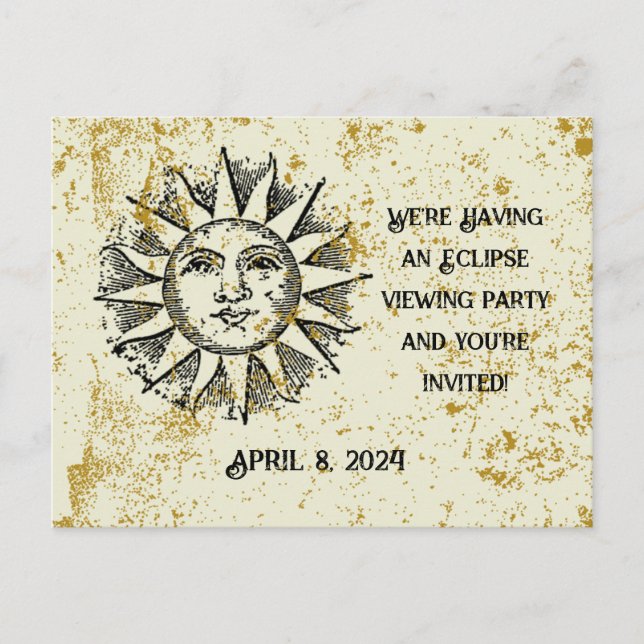 CUSTOM ECLIPSE VIEWING PARTY INVITATION POSTCARD (Front)