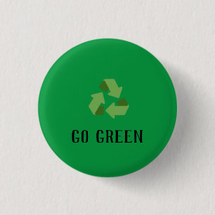 custom Eco-friendly go green logo  Button
