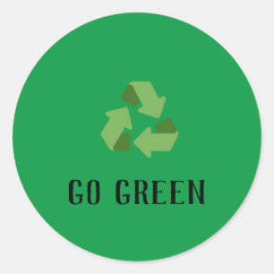 custom Eco-friendly go green logo Classic Round Sticker