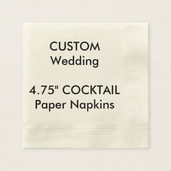 Custom Ecru Cocktail Disposable Paper Napkins by PersonaliseMyWedding at Zazzle