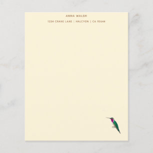 Custom Ecru Lucifer Hummingbird Stationery Paper