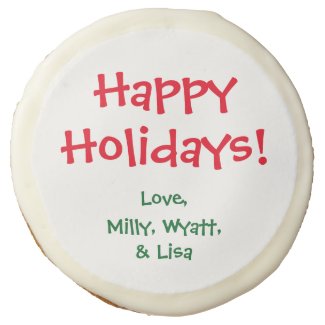 Custom Edible Greeting Sugar Cookies Icing Holiday