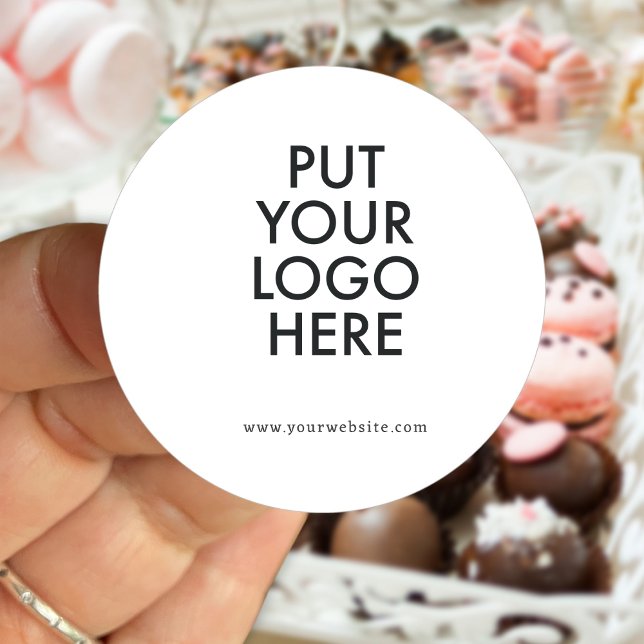 Custom, editable, branding classic round sticker (Creator Uploaded)