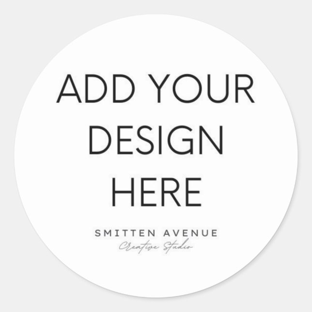 Custom Editable Classic Round Sticker (Front)