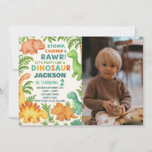 Custom Editable Dino Party Invite