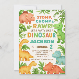 Custom Editable Dino Party Invite
