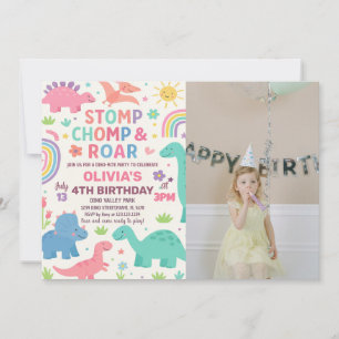 Custom Editable Dino Party Invite
