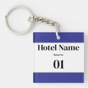 Custom Editable Hotel Room Keychain Personalized