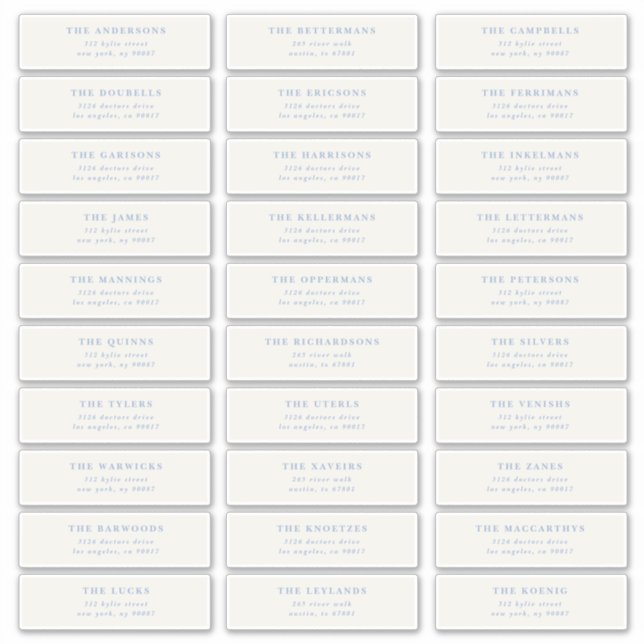 Custom Editable Individual Wedding Guest Address Sticker (Front)