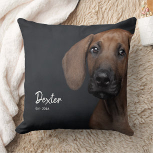 Custom Editable Pet Photo Throw Pillow