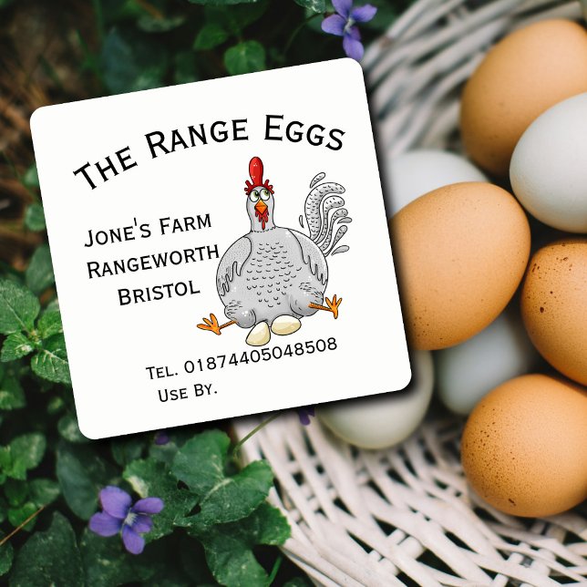 Custom Egg Box Label – Cute Chicken Design (Creator Uploaded)