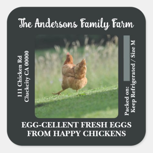 Custom Egg Carton Labels Chicken Photo Template 