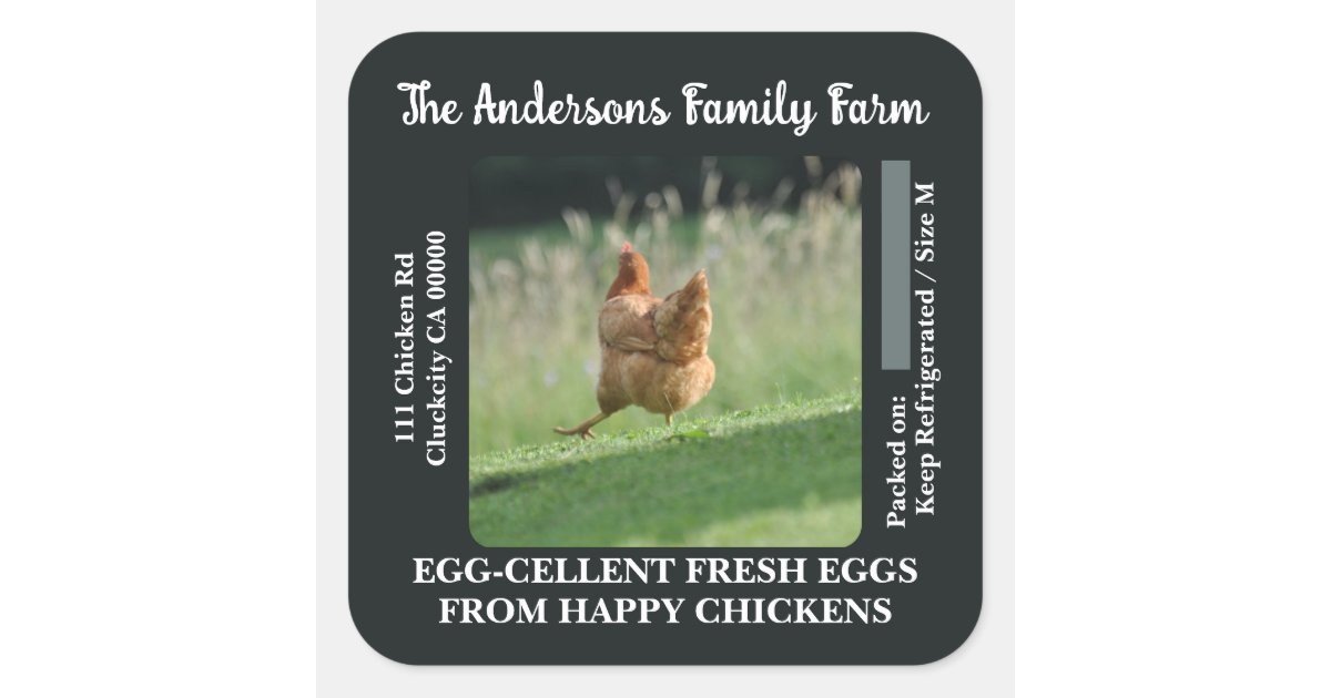 Custom Egg Carton Labels Chicken Photo Template | Zazzle