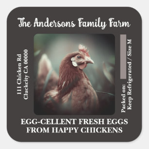 Custom Egg Carton Labels Chicken Photo Template 