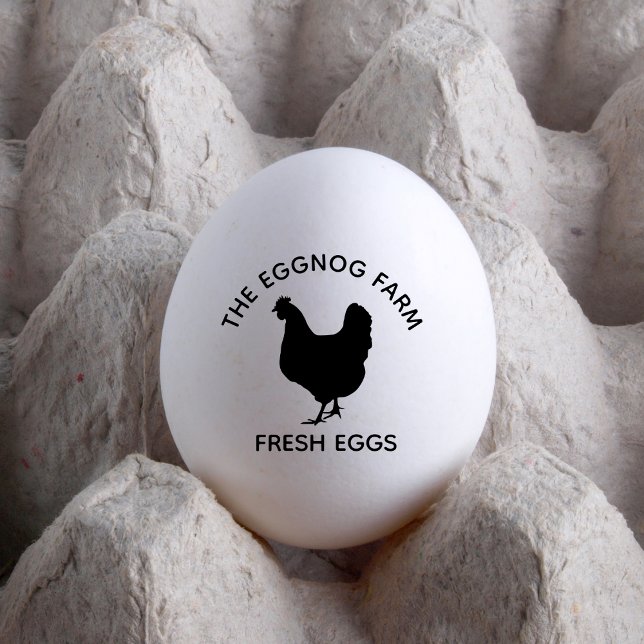 Custom Egg Farm Business Name | Farmhouse Hen  Rubber Stamp (Creator Uploaded)