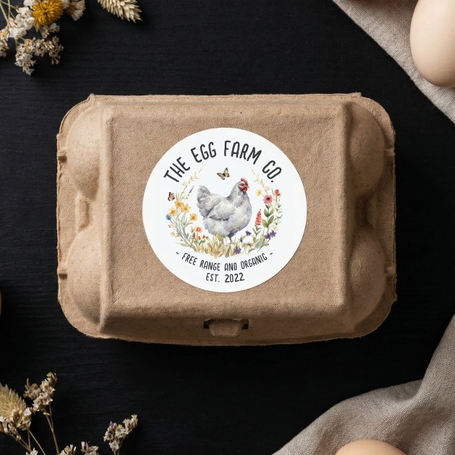 Custom Egg Farm Sticker Watercolor Chicken Logo (Creator Uploaded)