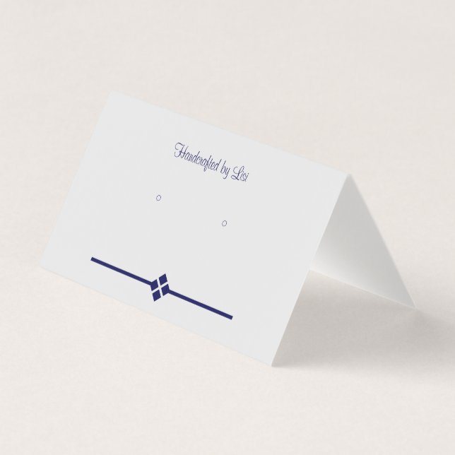 Custom Eggshell Gray Diamond Tentfold Earring Card (Front)