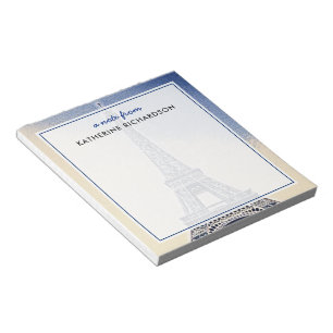 Custom Eiffel Tower Paris France Art Notepad