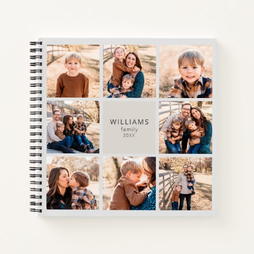 Custom Eight Photo Family Collage Notebook