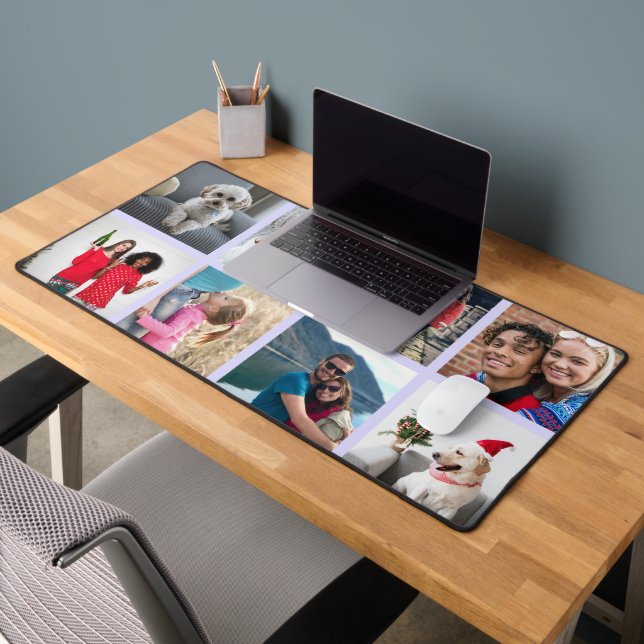 Custom Eight Photo Personalized Desk Mat (Office 2)