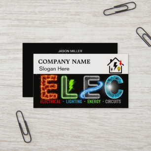 Custom Electrician Business Card with Company Logo