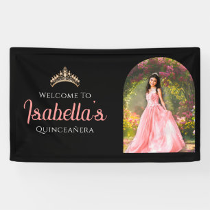Custom Elegant 15th Birthday Quinceañera Welcome  Banner