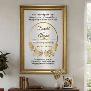 Custom elegant 25th wedding anniversary couple acrylic print