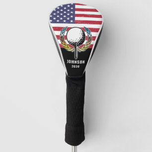 Custom Elegant American Flag Golf Design Head Cover