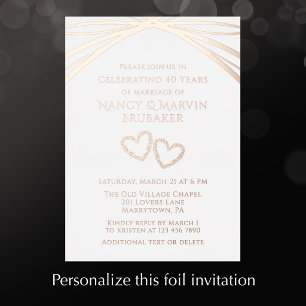Custom Elegant Arch 40th Wedding Anniversary Party Foil Invitation