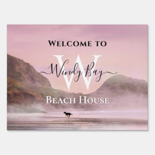 Custom Elegant Beach House Welcome Sign