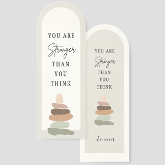 Custom Elegant Beige Motivational Quote Bookmark