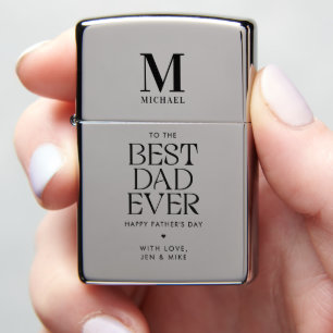 Custom Elegant Best Dad Ever Modern Father's Day Zippo Lighter