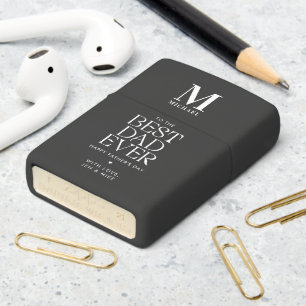 Custom Elegant Best Dad Ever Modern Father's Day Zippo Lighter