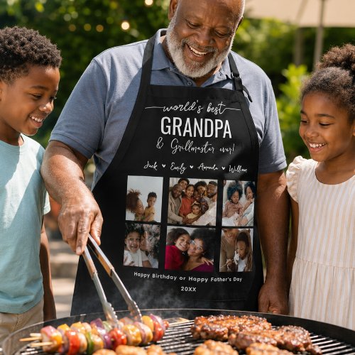 Custom Elegant best GRANDPA ever Photo collage Apron